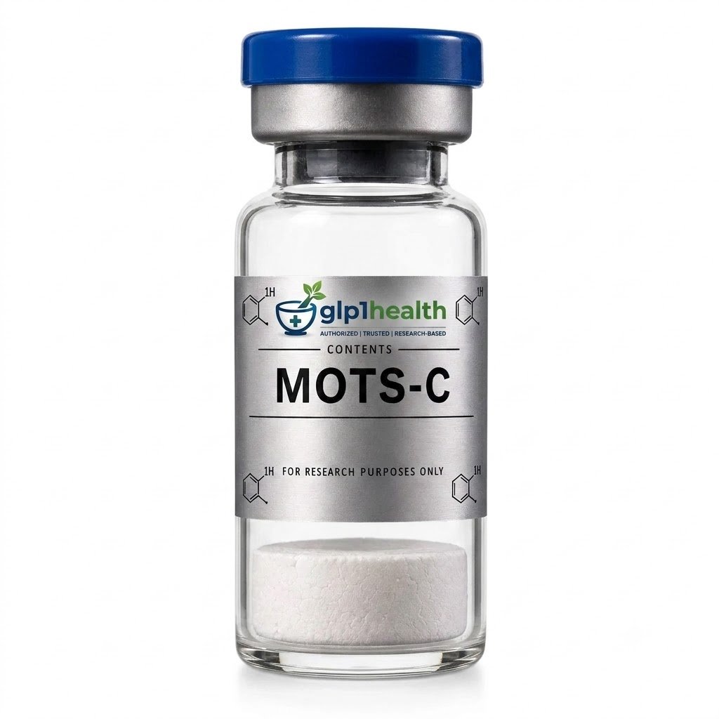 MOTS-c research peptide vial, lyophilised powder, UK supplier