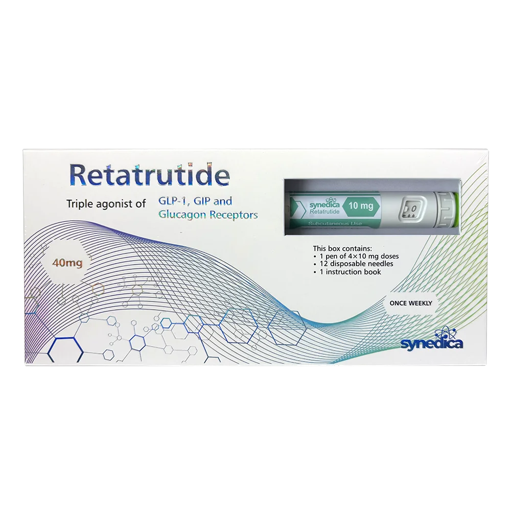 Synedica Retatrutide 40mg research peptide injection pen Retatrutide 40mg pre-filled research pen for laboratory studies Synedica Retatrutide 40mg triple agonist research peptide Research-grade Retatrutide 40mg injection pen GLP-1 GIP glucagon research peptide pen by Synedica